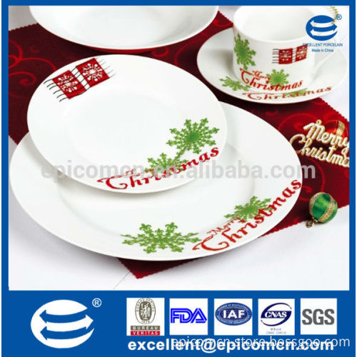 Christmas series luster lofty 16pcs china ceramic dinnerware with tea set